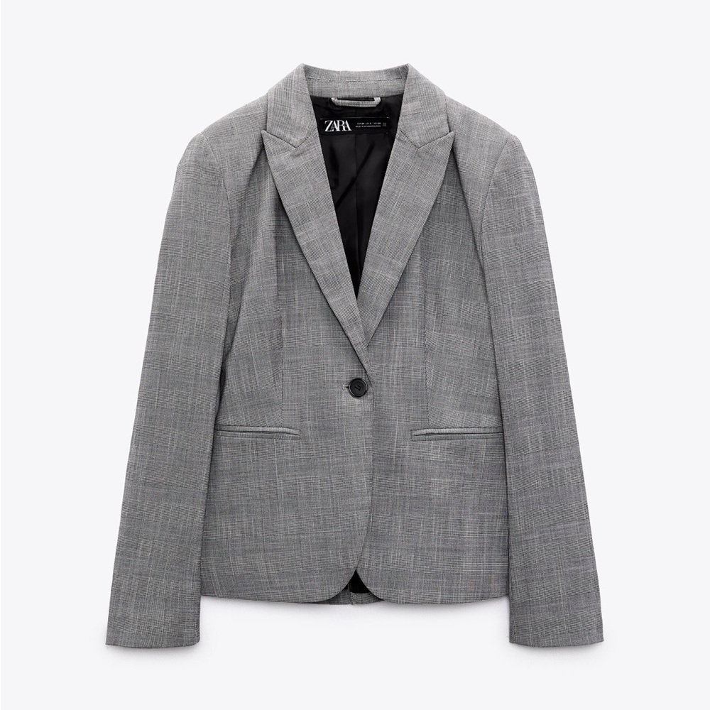 Zara Tailored Plaid Blazer